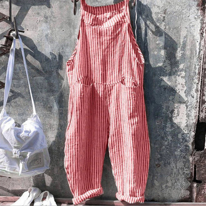 Dam Jumpsuit – Avslappnad Passform – Vida Ben – Axelband – Naturliga Fibrer