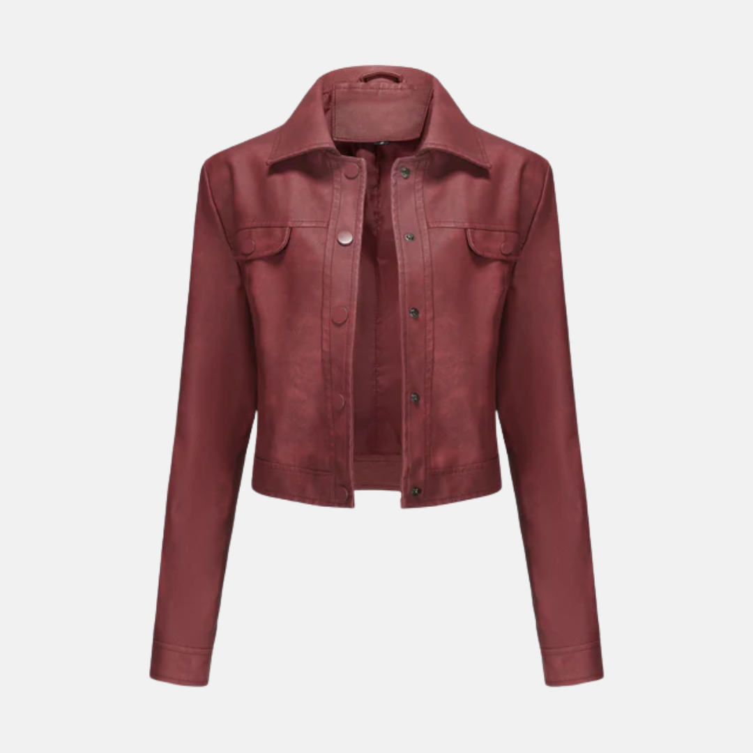 Damjacka – Kort Modell – Figursydd Passform – Pointkrage – Tryckknappar – Bröstfickor