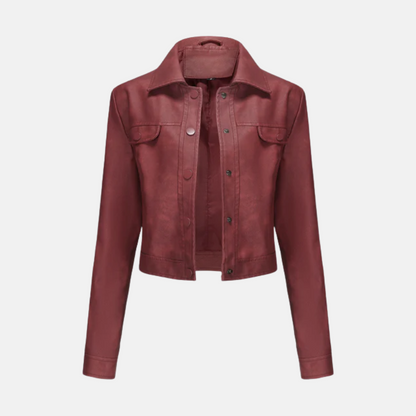 Damjacka – Kort Modell – Figursydd Passform – Pointkrage – Tryckknappar – Bröstfickor