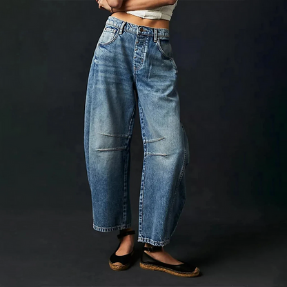 Damjeans - Vida Ben - Oversized Passform - Klassisk Femficksdesign - Fullängd