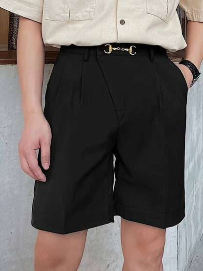 Herrshorts - Skräddarsydda med Frontveck - Avslappnad Passform - Justerbart Spänne