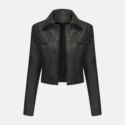 Damjacka – Kort Modell – Figursydd Passform – Pointkrage – Tryckknappar – Bröstfickor