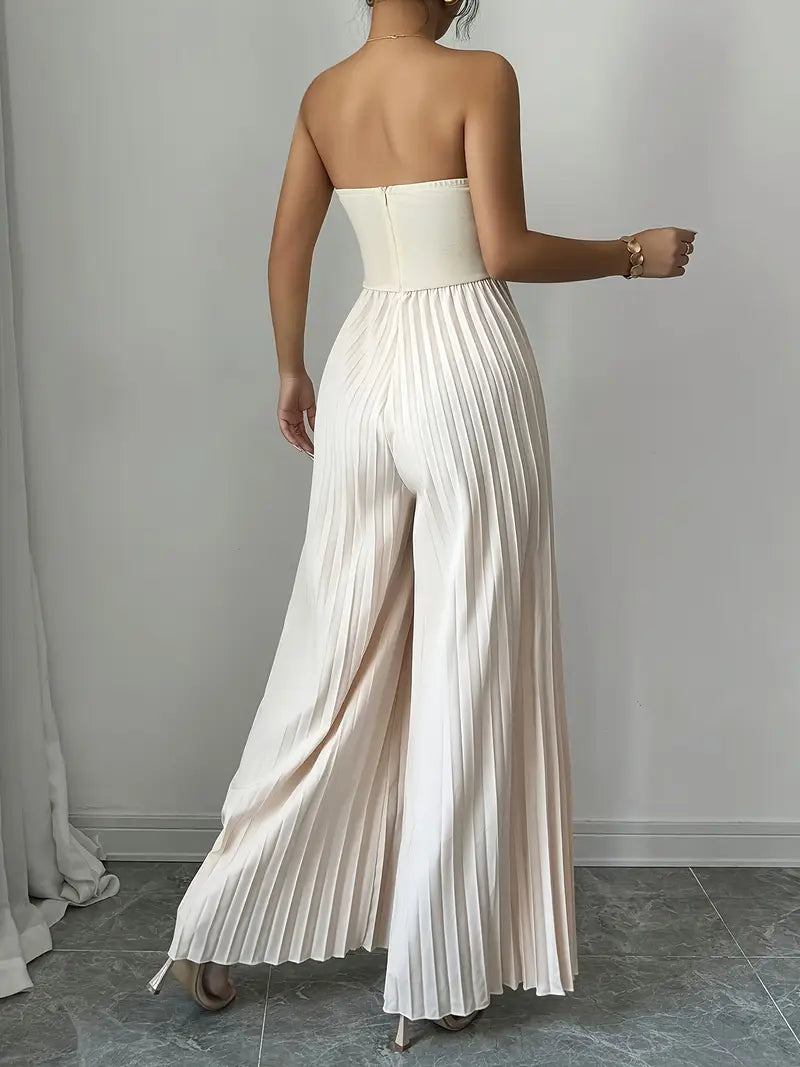 Dam Jumpsuit – Axelbandslös Korsettliv – Vida Ben – Elegant Veckad Design