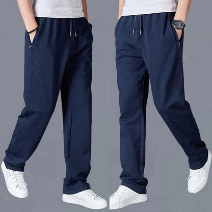 Herr Joggers - Avsmalnande Ben - Elastisk Midja med Dragsko - Bekväma Vardagsbyxor