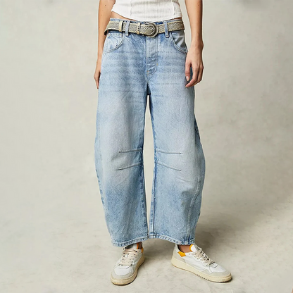 Damjeans - Vida Ben - Oversized Passform - Klassisk Femficksdesign - Fullängd