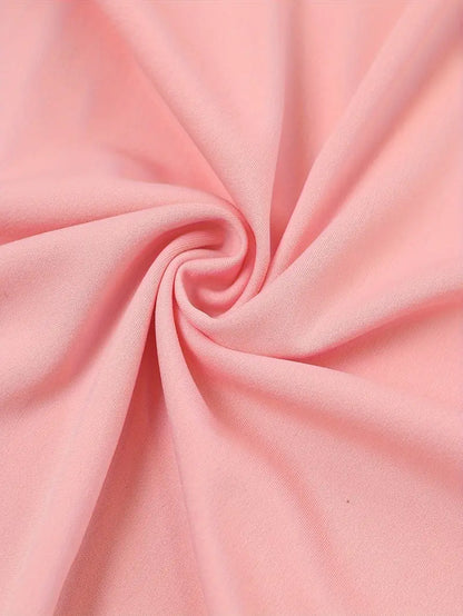 Damklänning - Figursydd A-linje - Trekvartsärm - Rund Hals med Dragkedja - Midjebälte