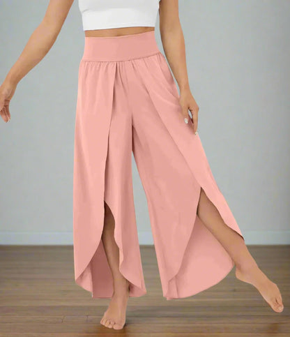 Dam Vida Byxor - Omlott Design - Hög Midja - Elastisk Komfort - Bohemisk Stil