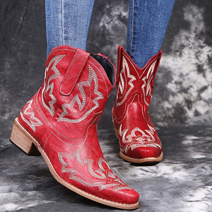Dam westernstil – broderade cowboystövlar