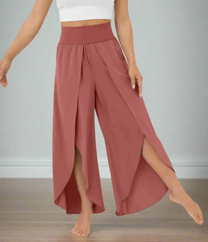 Dam Vida Byxor - Omlott Design - Hög Midja - Elastisk Komfort - Bohemisk Stil