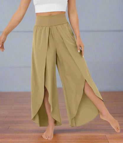 Dam Vida Byxor - Omlott Design - Hög Midja - Elastisk Komfort - Bohemisk Stil