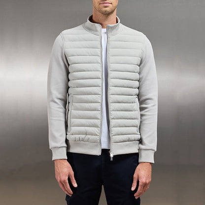 Herrjacka – Slim Fit – Quiltad Isolerad Framsida – Stickade Ärmar – Ståkrage