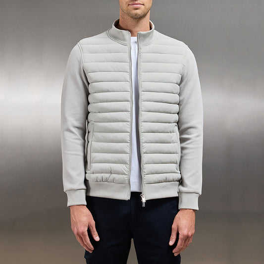 Herrjacka – Slim Fit – Quiltad Isolerad Framsida – Stickade Ärmar – Ståkrage