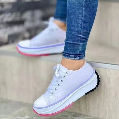 Dam Sneakers - Platå - Canvas - Snörning - Bekväma och Trendiga