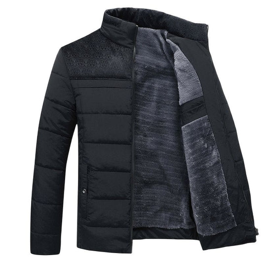 Herrjacka – Quiltad – Regular Fit – Ståkrage – Texturerade Axelpartier – Varm Fleeceinsida