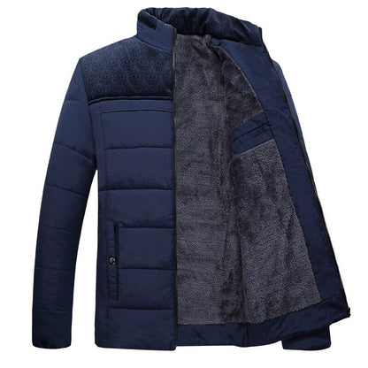 Herrjacka – Quiltad – Regular Fit – Ståkrage – Texturerade Axelpartier – Varm Fleeceinsida