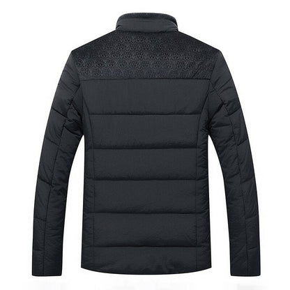 Herrjacka – Quiltad – Regular Fit – Ståkrage – Texturerade Axelpartier – Varm Fleeceinsida
