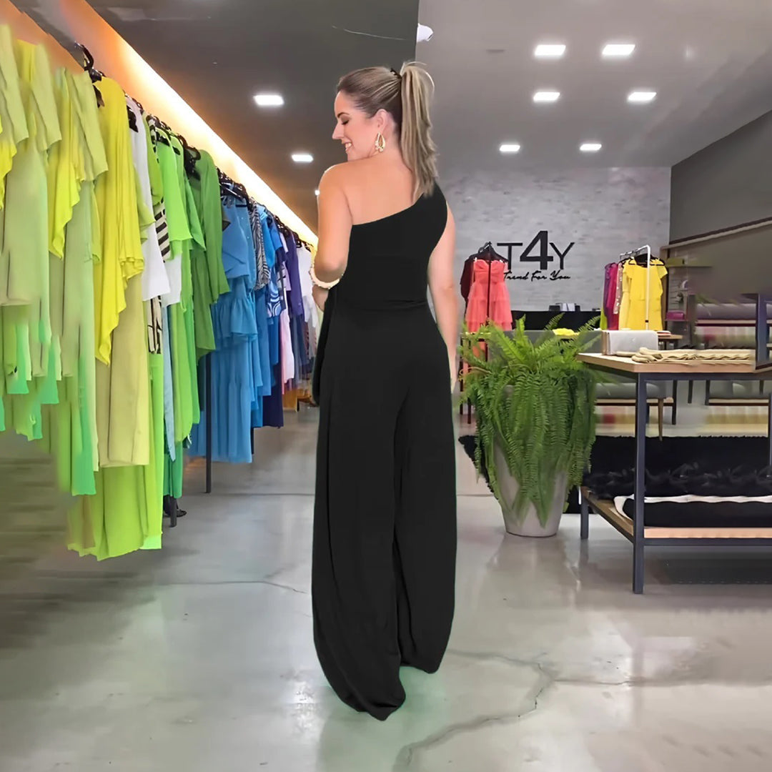 Dam Jumpsuit - One-Shoulder Design - Vida Ben - Midjeband Elegant Passform