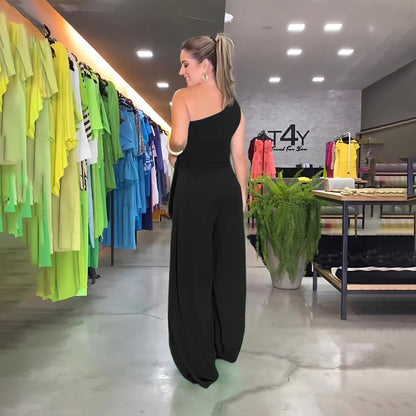 Dam Jumpsuit - One-Shoulder Design - Vida Ben - Midjeband Elegant Passform