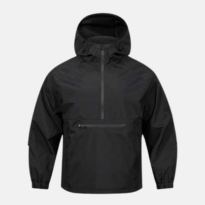 Herr Anorakjacka – Lös passform – Vindtät – Halv dragkedja – Huva – Känguruficka