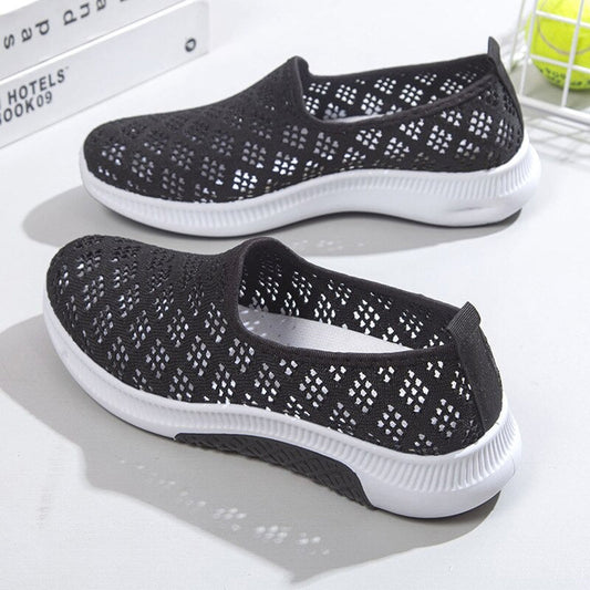 Dam Slip-on Skor - Andningsbart Stickat Tyg - Lättvikt & Flexibel Sula
