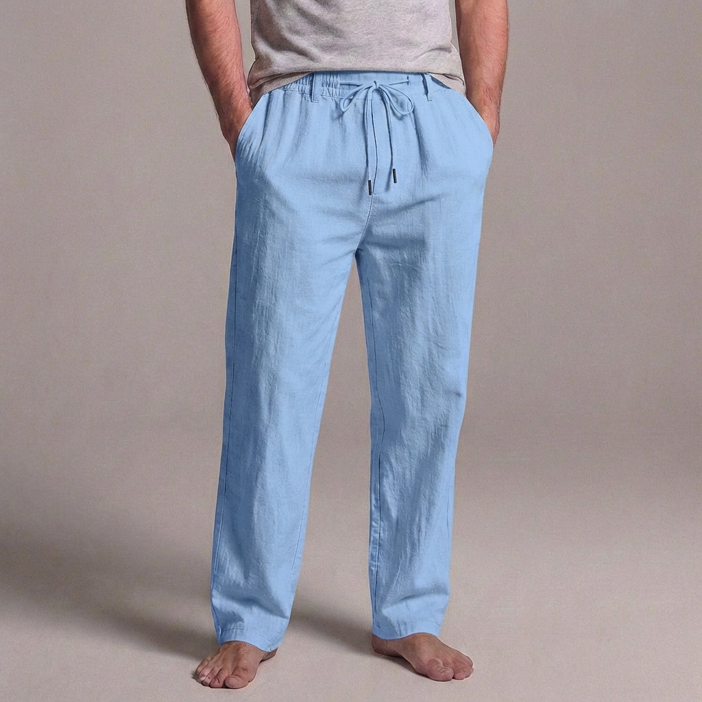 Men’s Linen Blend Drawstring Pants Relaxed Fit Casual Trousers