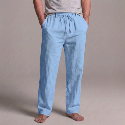 Men’s Linen Blend Drawstring Pants Relaxed Fit Casual Trousers