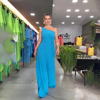 Dam Jumpsuit - One-Shoulder Design - Vida Ben - Midjeband Elegant Passform