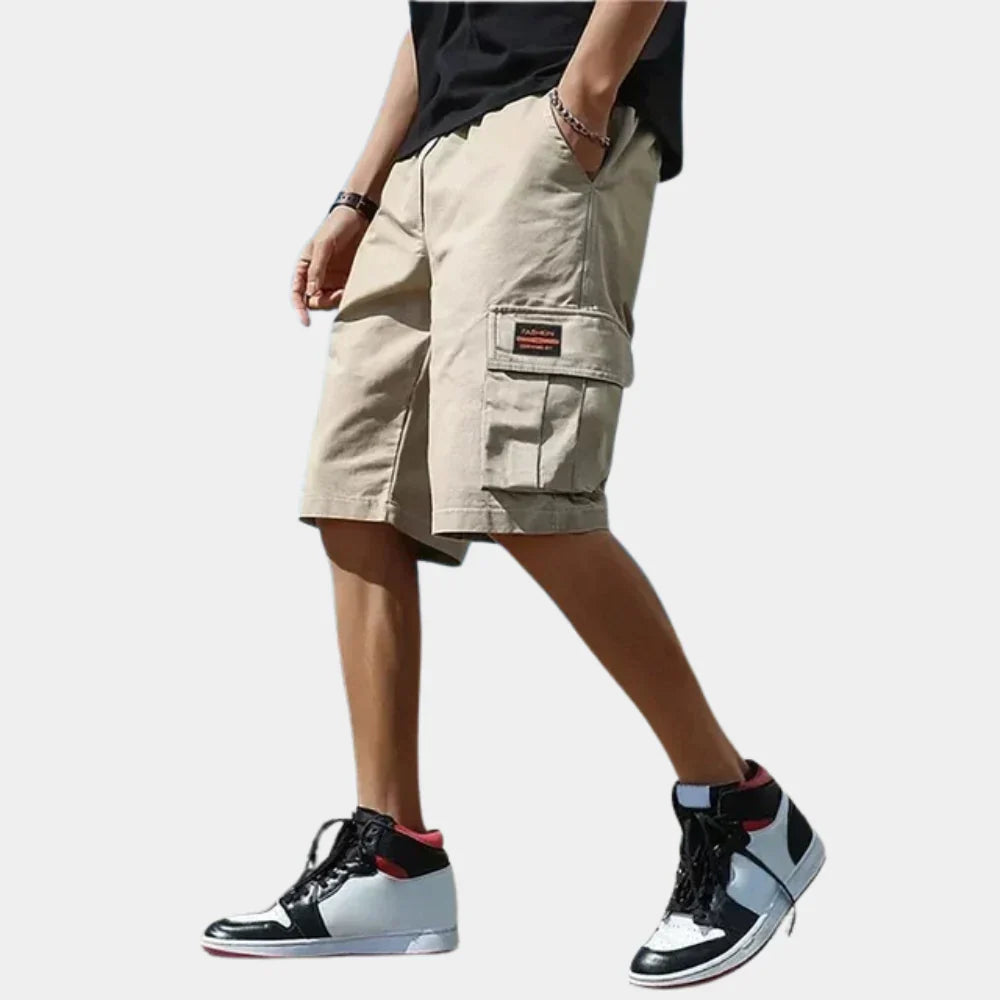 Herrshorts cargo – Avslappnad passform – Knälång – Andningsbart tyg – Flera fickor