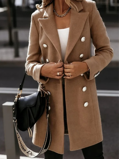 Damkavaj – Skräddarsydd Passform – Dubbelknäppt – Lyxigt Tyg – Medellängd