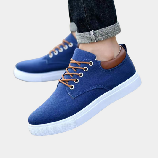 Herr Sneakers – Slim Fit – Andningsbart Material – Låg Modell – Lätt Vardagssko