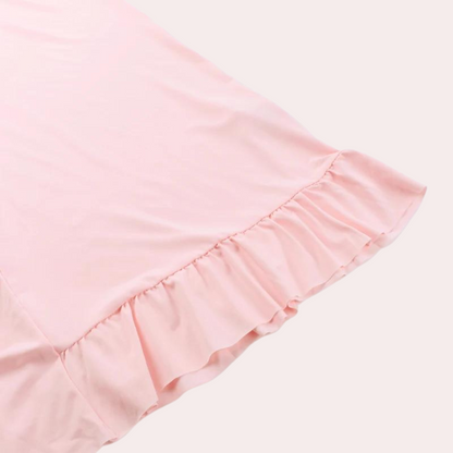 Damtoppklänning – V-ringad – Ärmlös – Asymmetrisk Volangkant – Elegant och Stilren