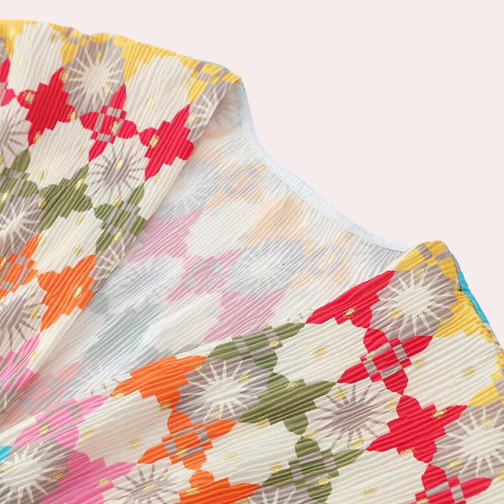 Dam Kaftanklänning – Lång – Lös Passform – V-ringning – Bohemisk Stil – Mjuk Textil