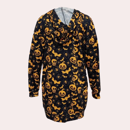 Dam Hoodie Klänning - Mini Längd - Långärmad - Avslappnad Passform - Med Fickor