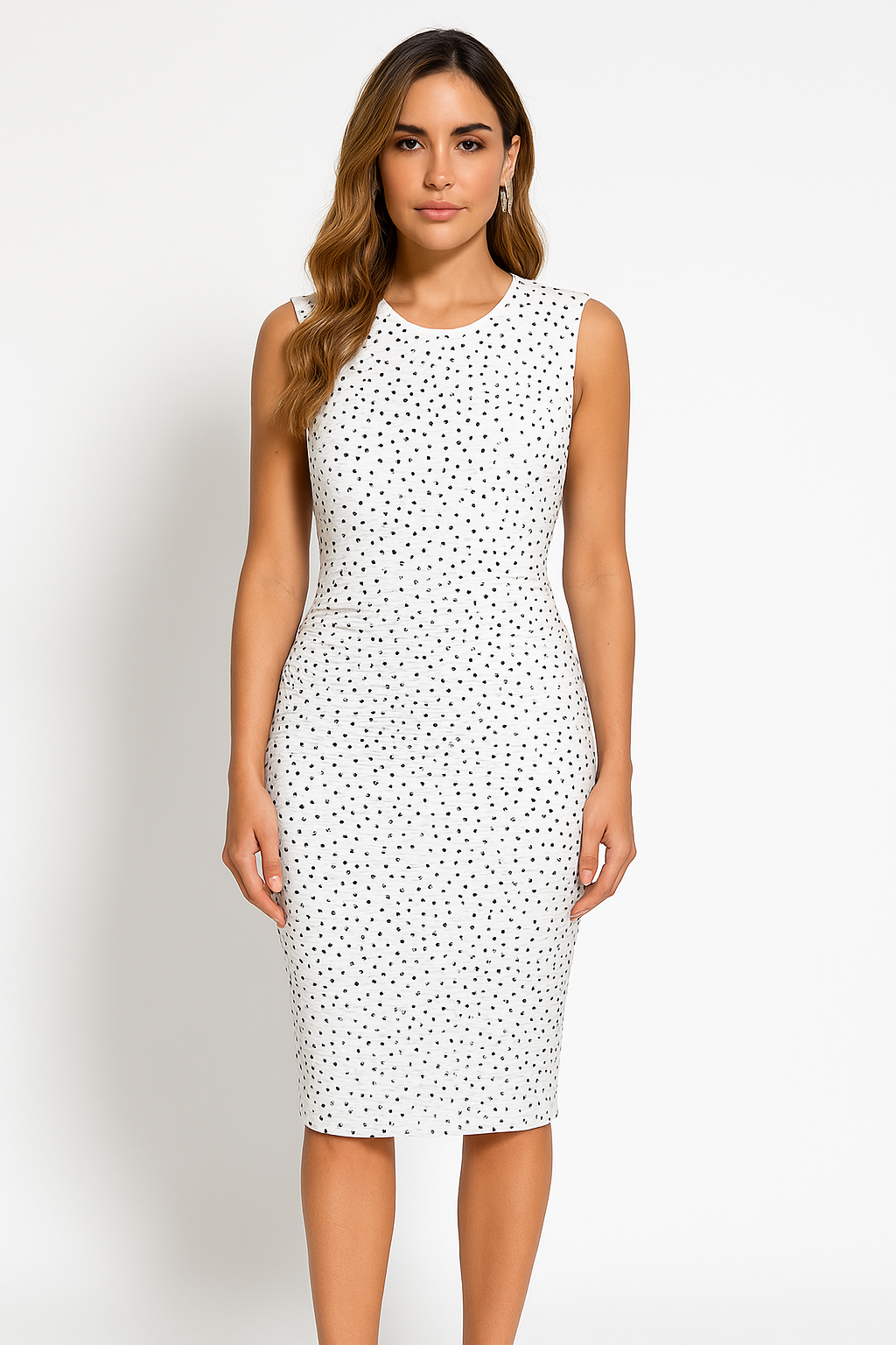 Damklänning – Slim Fit – Ärmlös – Paljetter – Knälång – Slits bak