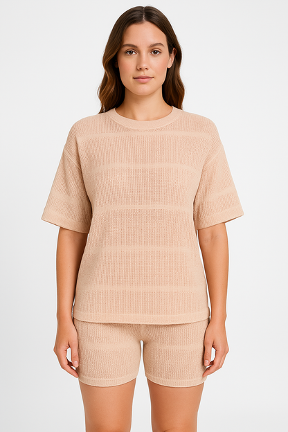 Damset i stickad tröja – Avslappnad passform – Ribbad mjuk stickning – Andningsbart