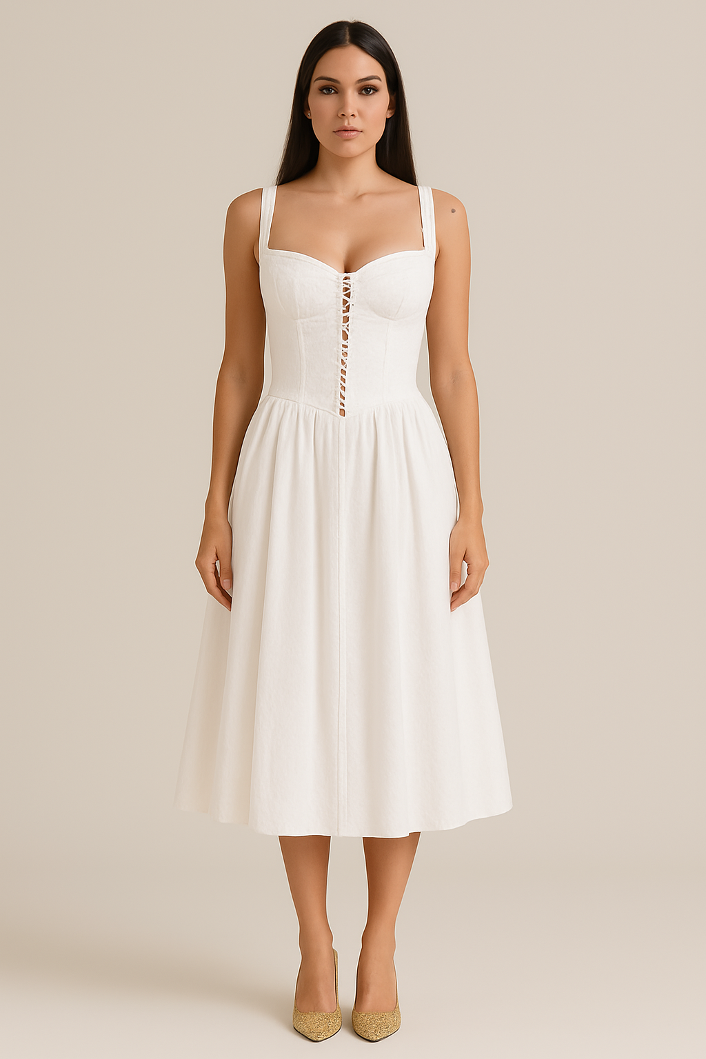 Damklänning – Off-Shoulder – Figursydd Livdel – A-Linje – Spetsdetaljer – Elegant Passform