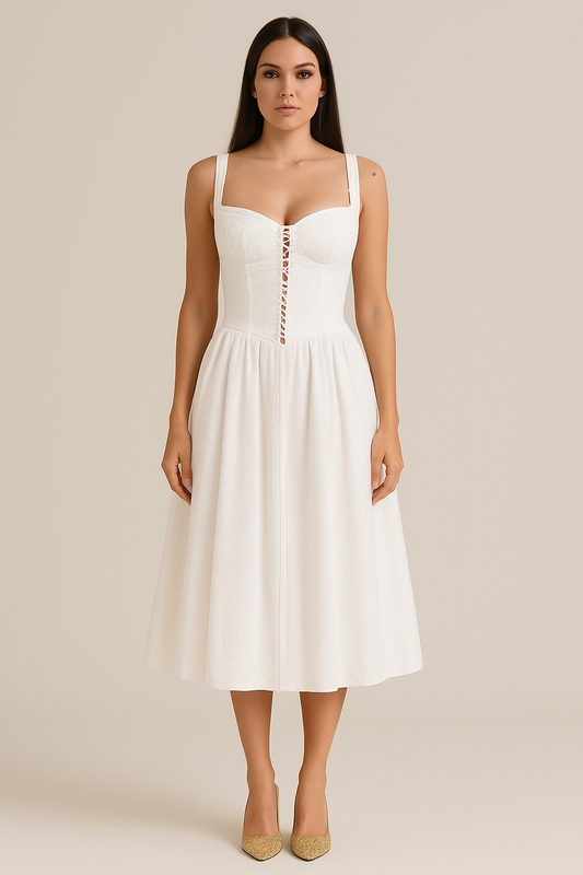 Damklänning – Off-Shoulder – Figursydd Livdel – A-Linje – Spetsdetaljer – Elegant Passform