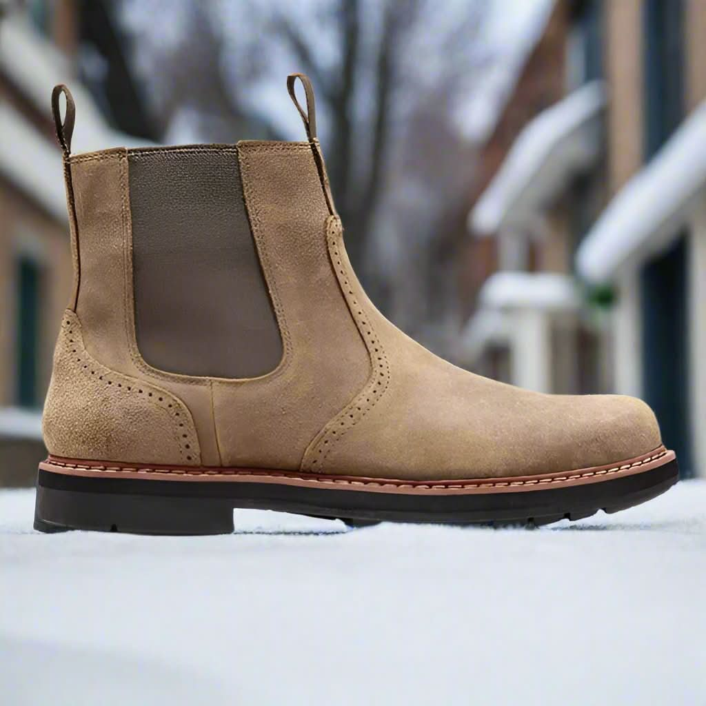 Ortopediska läder Chelsea Boots med hållbara gummisulor för män