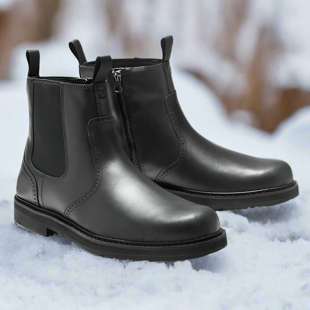 Ortopediska läder Chelsea Boots med hållbara gummisulor för män