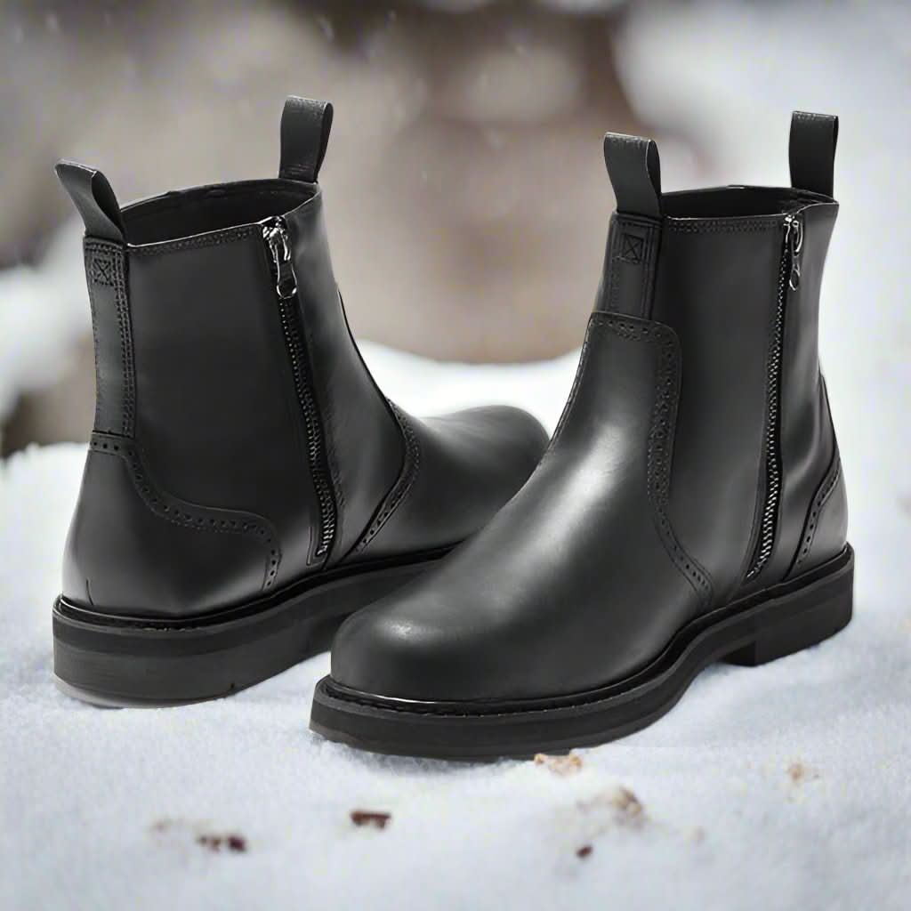 Ortopediska läder Chelsea Boots med hållbara gummisulor för män