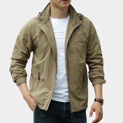 Herrjacka – Slim Fit – Vattenavvisande – Ståkrage – Dragkedjeförslutning – Fickor med dragkedja