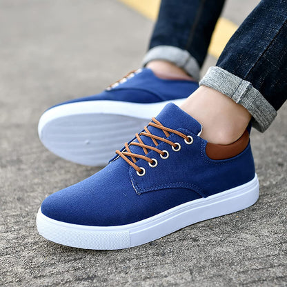 Herr Sneakers - Canvas - Lågt Skaft - Bekväma och Andningsbara
