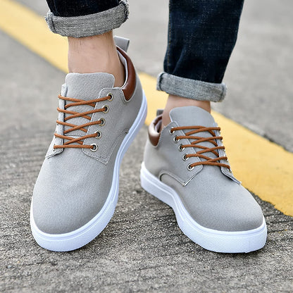 Herr Sneakers - Canvas - Lågt Skaft - Bekväma och Andningsbara