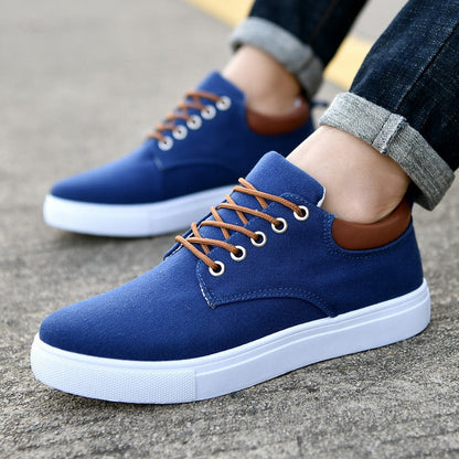 Herr Sneakers - Canvas - Lågt Skaft - Bekväma och Andningsbara