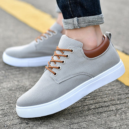 Herr Sneakers - Canvas - Lågt Skaft - Bekväma och Andningsbara