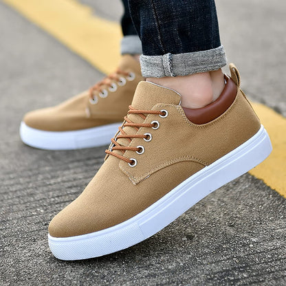 Herr Sneakers - Canvas - Lågt Skaft - Bekväma och Andningsbara