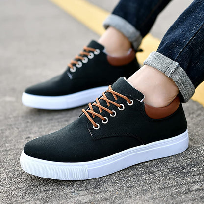 Herr Sneakers - Canvas - Lågt Skaft - Bekväma och Andningsbara