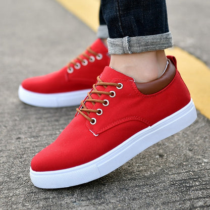 Herr Sneakers - Canvas - Lågt Skaft - Bekväma och Andningsbara