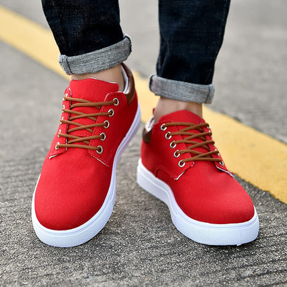 Herr Sneakers - Canvas - Lågt Skaft - Bekväma och Andningsbara