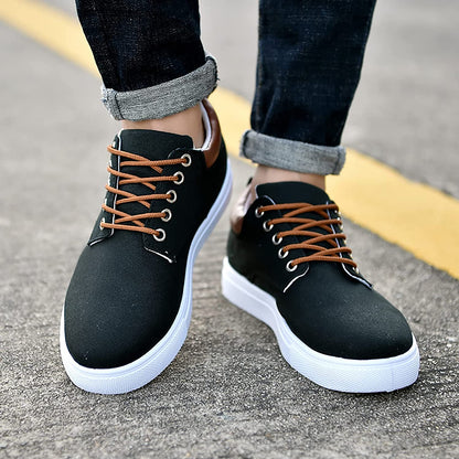 Herr Sneakers - Canvas - Lågt Skaft - Bekväma och Andningsbara